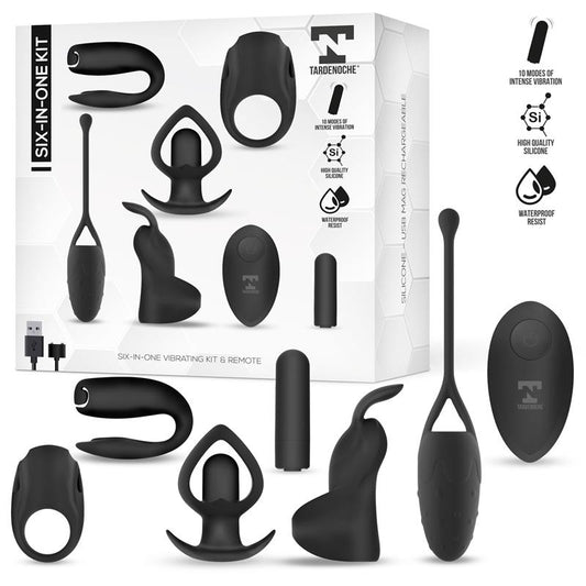 Six In One Vibrating Bullet and 6 Silicone Accessories Kit