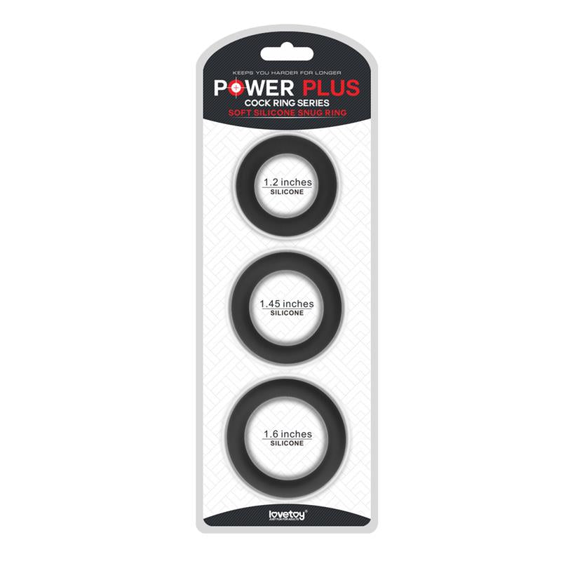 Pack of 3 Penis Ring Power Plus Black