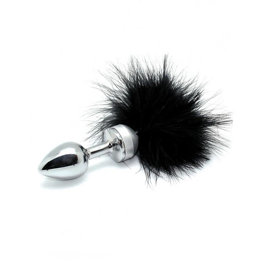 Butt plug Smal with black feather