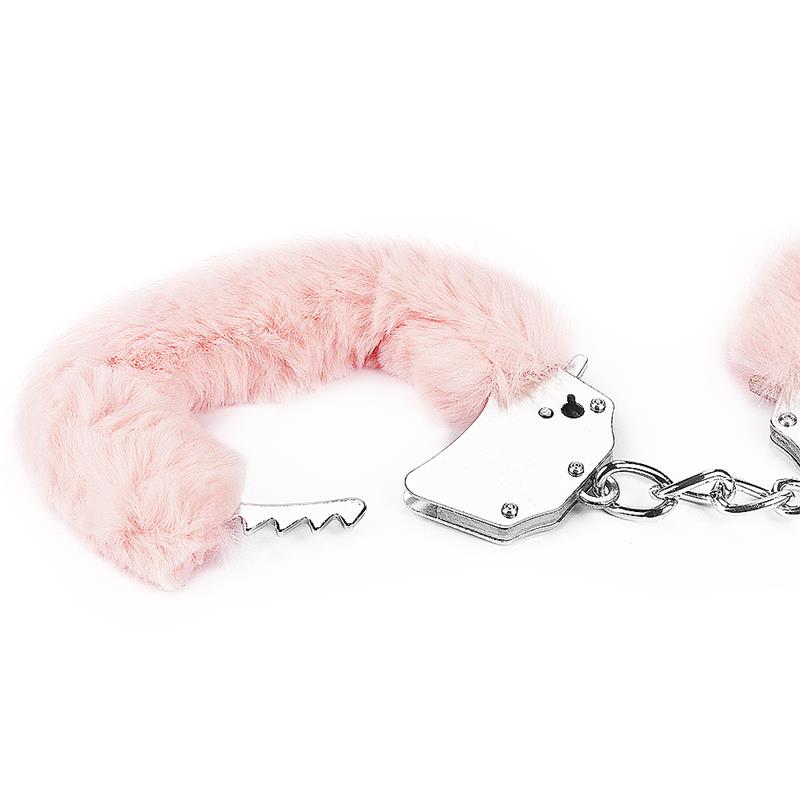 Furry Metal Handcuffs Pink