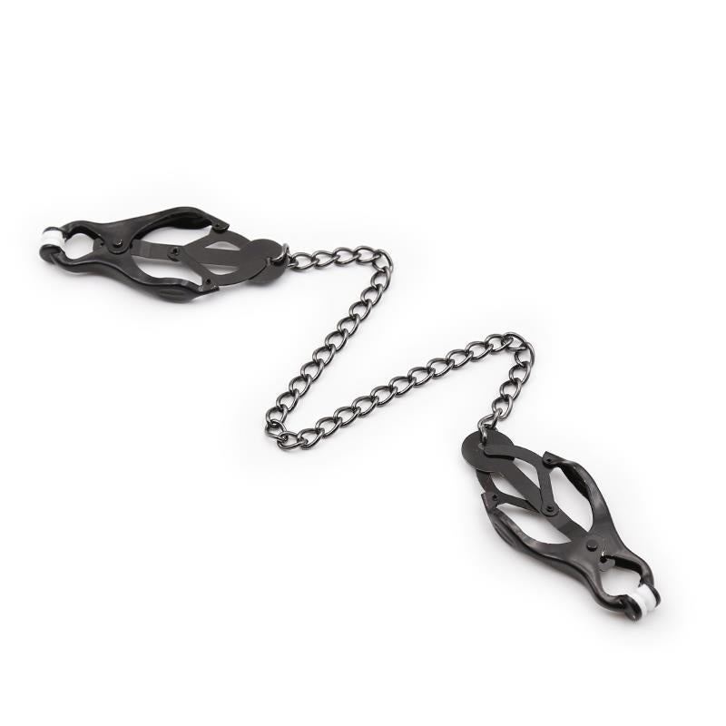 Japanese Nipple Clamps with Chain Black