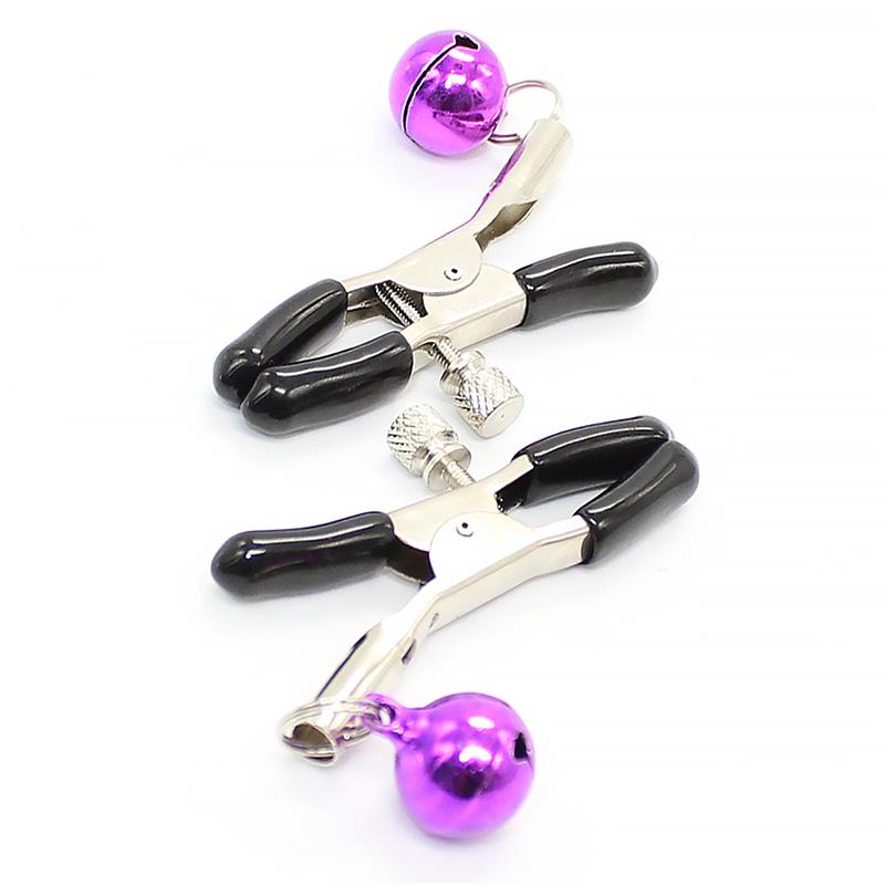 Nipple Clamps with Purple Bell