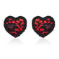 Nipple Covers with Lace Black Red