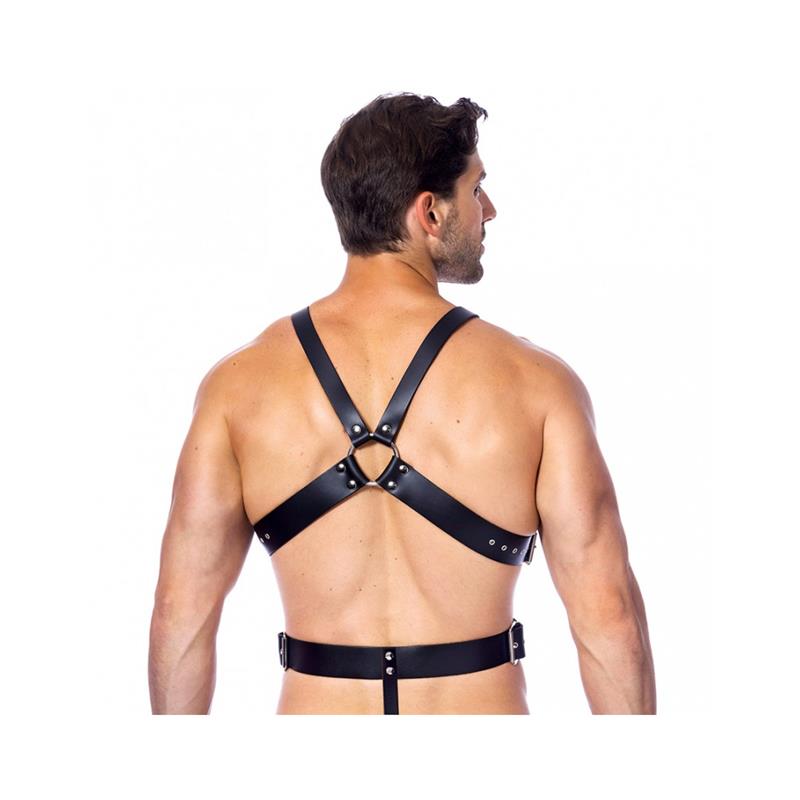 Adjustable Leather Harness with Rings