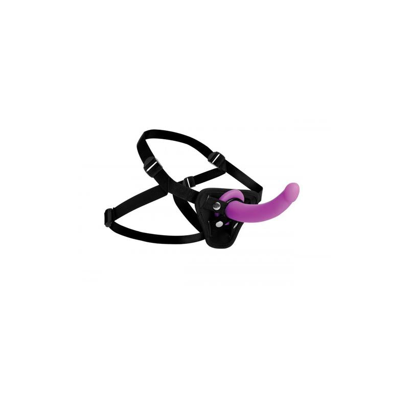 Navigator Silicone G Spot Dildo with Harness Purple