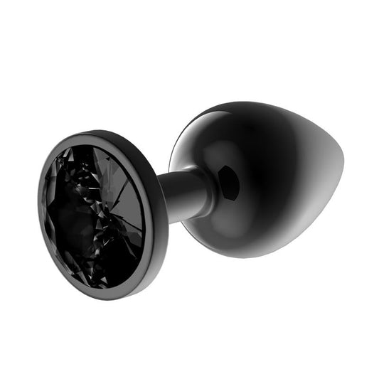 Blackgem Metalic Butt Plug with Black Jewel Size S