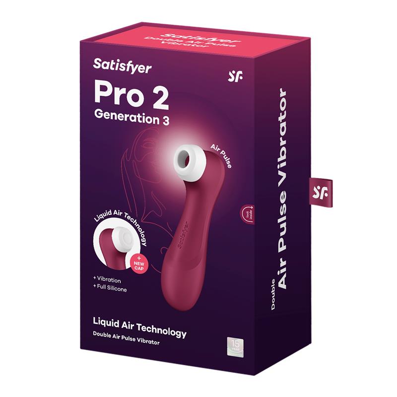 Pro 2 Gen 3 Liquid Air Technology Suction and Vibration Wine Red