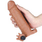 Penis Sleeve with Vibration Add 2 Pleasure X Tender Brown