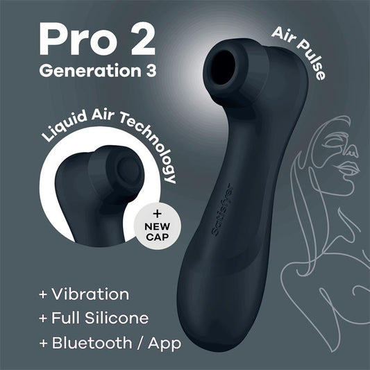 Pro 2 Gen 3 Liquid Air Technology Suction and Vibration App Connect Black