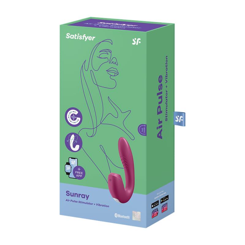 Sunray Berry Clitoris Sucker and Vibe 2 in 1 USB