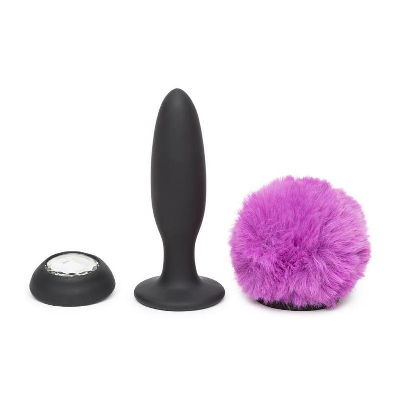 Anal Plug with Vibration and Double Base Purple Large