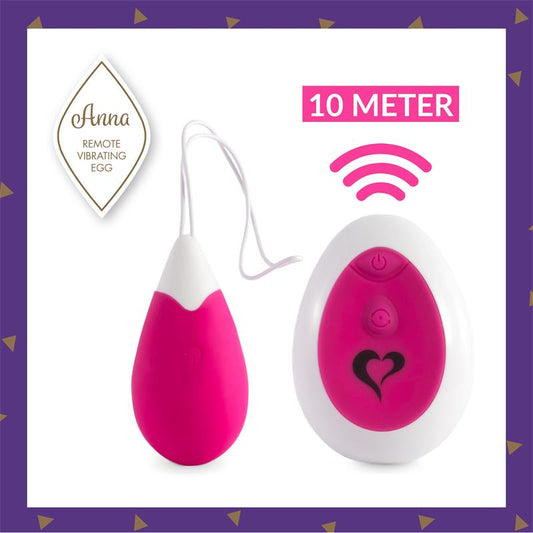 Anna Vibrating Egg with Remote Control Deep Pink